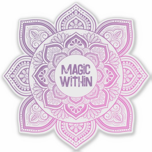 Everbloom Mandala Custom-Cut Vinyl Sticker (Vorderseite)