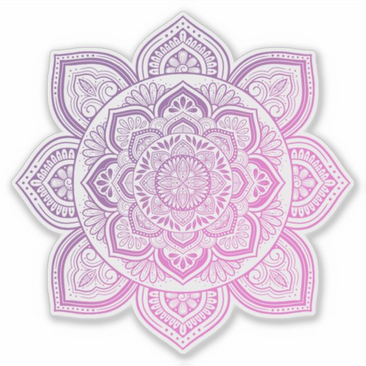 Everbloom Mandala Custom-Cut Vinyl Sticker (Vorderseite)
