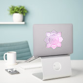 Everbloom Mandala Custom-Cut Vinyl Sticker (Laptop auf Schreibtisch)