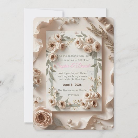 EverBloom Wedding Invitation – A Year of Celebrati Einladung (Vorderseite)