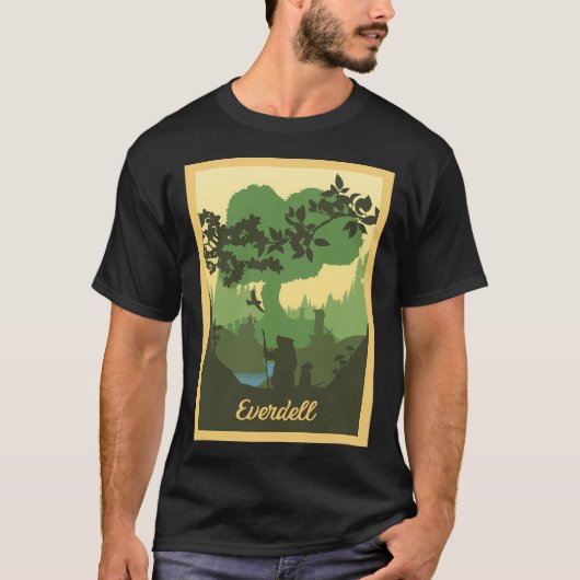 Everdell - Brettspiele - Minimalistisches Reisepla T-Shirt (Vorderseite)