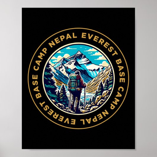 Everest Base Camp Nepal Mountain Everest View Hiki Poster (Vorne)