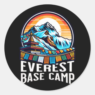 Everest-Basislager Gebetsfahnen Nepali Himalaya Hi Runder Aufkleber