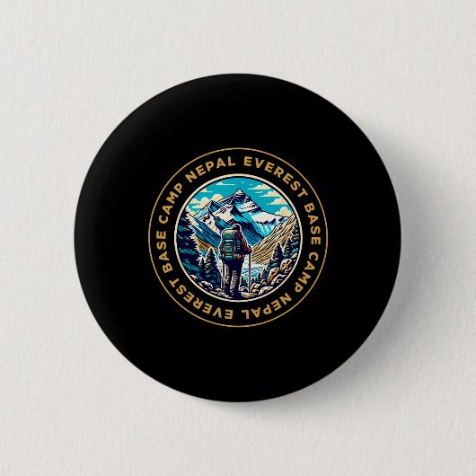 Everest Basislager Nepal Berg Everest Blick Wander Button (Vorderseite)