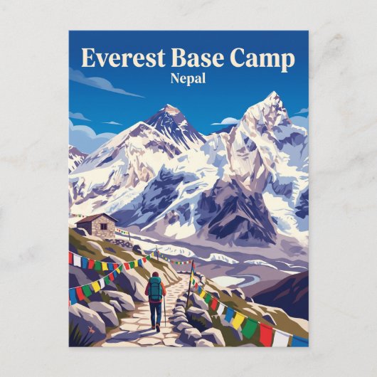 Everest-Basislager-Trekking Nepal Postkarte (Vorderseite)