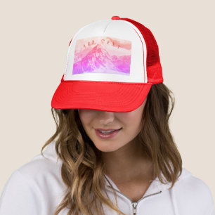 Everest Pink Mountain Image Hinzufügen Text gedruc Truckerkappe