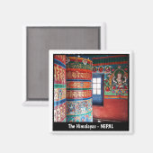 Everest Trail Ansichten, Gebet-Rad - Nepal Magnet (Vorderseite/Rückseite)