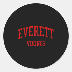 Everett High School HS Lansing MI Vintage-Sport  Runder Aufkleber