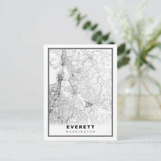 Everett Map Postkarte (Stehend Vorderseite)