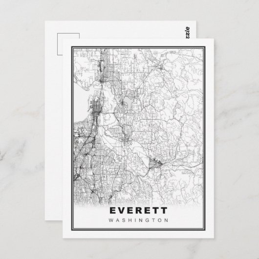 Everett Map Postkarte (Vorne/Hinten)