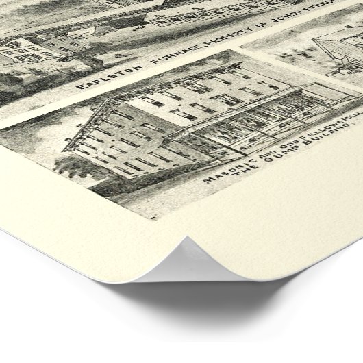 Everett, PA Panoramic Karte - 1905 Poster (Ecke)