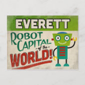 Everett Washington Robot - Funny Vintag Postkarte (Vorderseite)