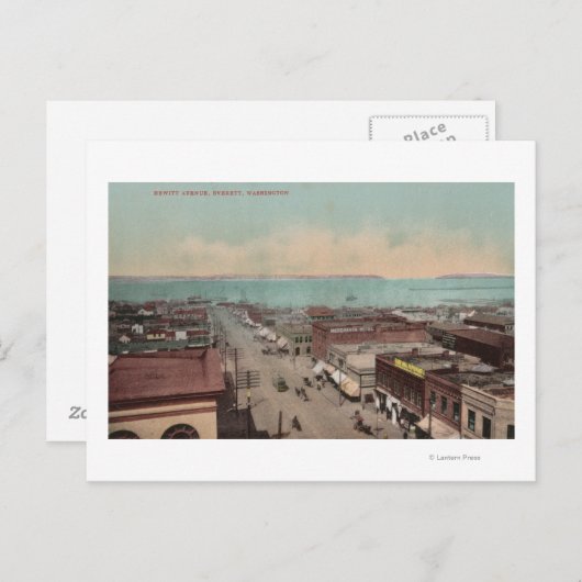 Everett, WAView of Hewitt Ave.Everett, WA Postkarte (Vorne/Hinten)