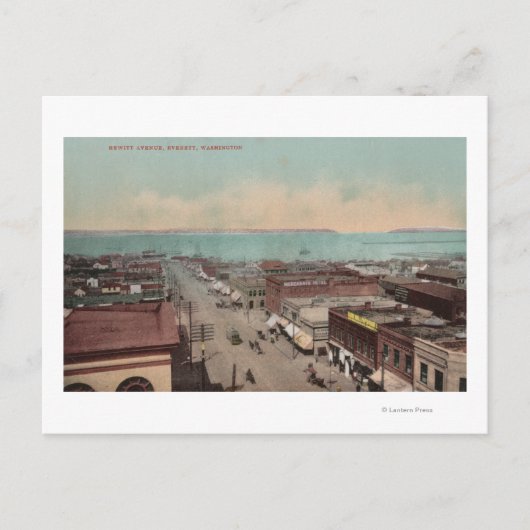 Everett, WAView of Hewitt Ave.Everett, WA Postkarte (Vorderseite)