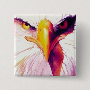 "Everette" Weißkopfseeadler-Aquarell Button