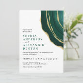 Everglade agate, Forest Green Hochzeit Einladung (Stehend Vorderseite)
