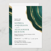 Everglade agate, Forest Green Hochzeit Einladung (Vorne/Hinten)