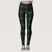 Everglade, keltisch grün, schwarzer Tartan; Karier Leggings (Vorderseite)
