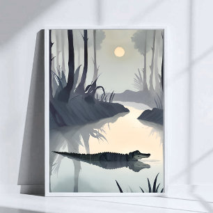 Everglades-Alligator Nationalpark Aquarell Poster