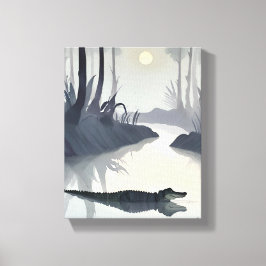 Everglades Alligator | Nationalpark Wasserfarbe Leinwanddruck
