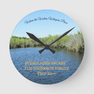 Everglades Familienausflug Erinnerungsstücke Runde Wanduhr