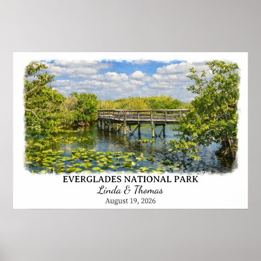 Everglades National Park Florida, Watercolor Poster (Vorne)
