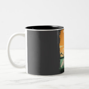 Everglades National Park Vintage Minimal Retro Tra Zweifarbige Tasse