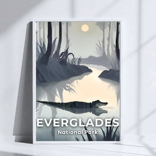 Everglades National Park   Wasserfarben-Alligator Poster