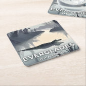 Everglades National Park | Wasserfarben-Alligator Rechteckiger Pappuntersetzer (angewinkelt)