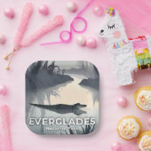 Everglades National Park | Watercolor Alligator Pappteller (Party)