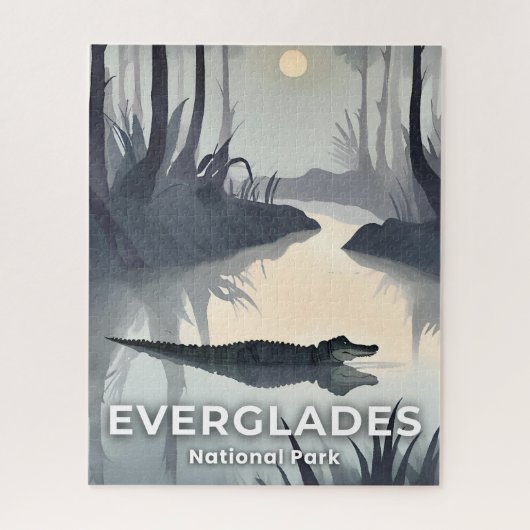 Everglades National Park | Watercolor Alligator Puzzle (Vertikal)