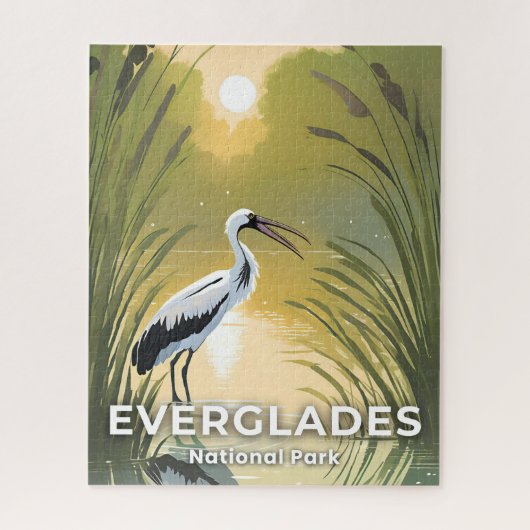 Everglades National Park | Watercolor Stork Puzzle (Vertikal)