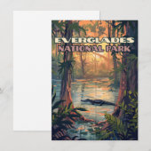 Everglades Nationalpark Alligator Florida Karte (Vorne/Hinten)