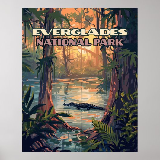Everglades Nationalpark Alligator Sumpf Florida Poster (Vorne)