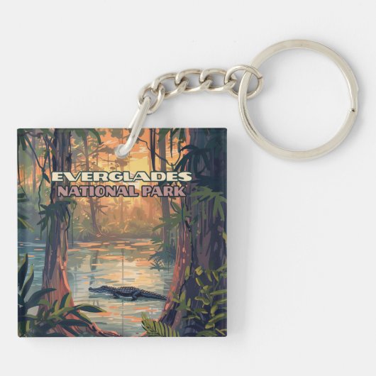 Everglades Nationalpark Alligator Sumpf Florida Schlüsselanhänger (Rückseite)
