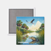 Everglades Nationalpark Florida Alligator Hertha Magnet (Vorderseite/Rückseite)