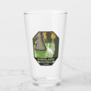 Everglades Nationalpark Florida Egret Vintag Glas