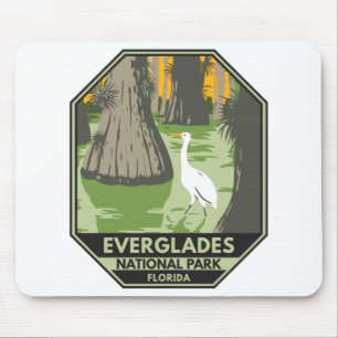 Everglades Nationalpark Florida Egret Vintage Mousepad
