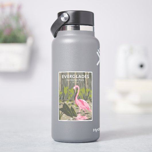 Everglades Nationalpark Florida Flamingo Vintag Aufkleber (HydroFlask)