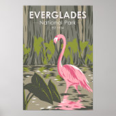 Everglades Nationalpark Florida Flamingo Vintag Poster (Vorne)