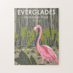  Everglades Nationalpark Florida Flamingo Vintag Puzzle