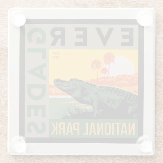 Everglades-Nationalpark | Florida Glasuntersetzer (Rückseite)