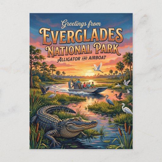 Everglades-Nationalpark Florida Postkarte (Vorderseite)