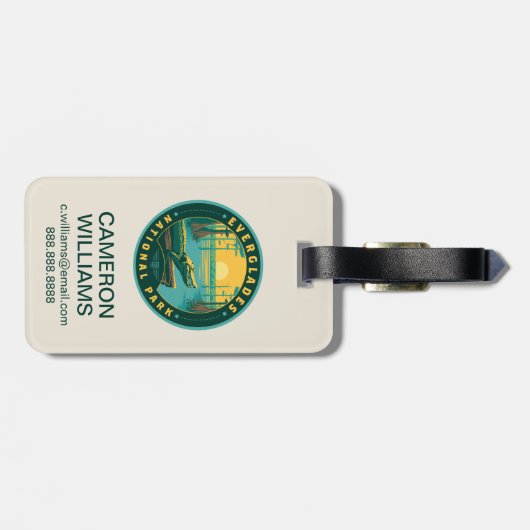 Everglades-Nationalpark Gepäckanhänger (Rückseite horizontal)