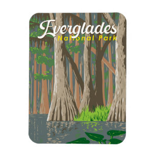 Everglades Nationalpark Illustration Magnet