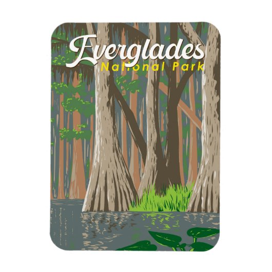 Everglades Nationalpark Illustration Magnet (Vertikal)