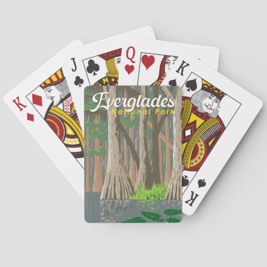 Everglades Nationalpark Illustration Spielkarten (Rückseite)
