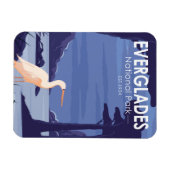 Everglades Nationalpark Night Egret Vintag Magnet (Horizontal)