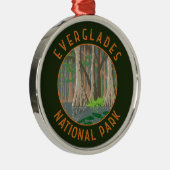 Everglades Nationalpark Retro Distressed Circle Ornament Aus Metall (Rechts)