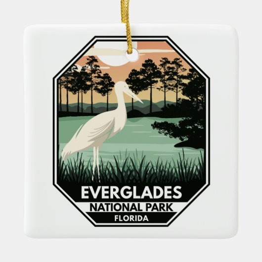 Everglades Nationalpark Sunset Vintag Keramikornament (Vorderseite)